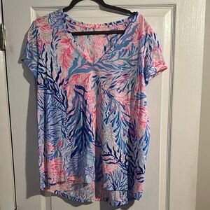 Lilly Pulitzer Tropical Print V-Neck Top